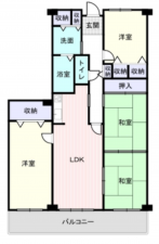 岸和田市下野町、マンションの間取り画像です
