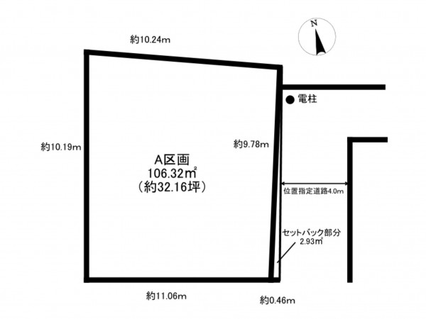 仙台市宮城野区苦竹、土地の間取り画像です