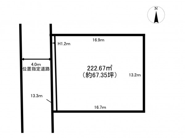 仙台市宮城野区燕沢、土地の間取り画像です