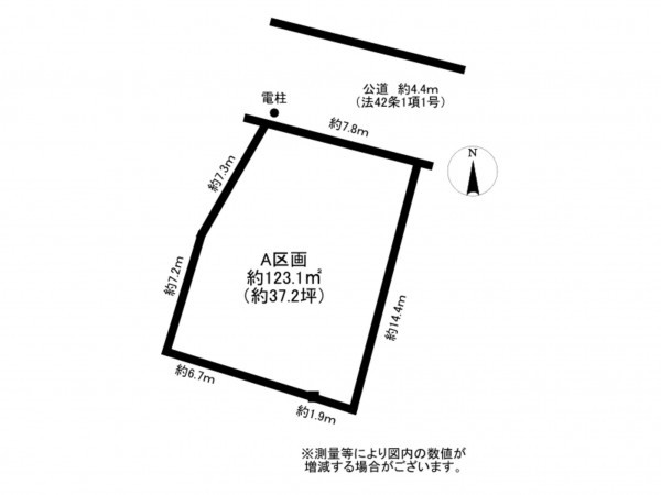 仙台市宮城野区自由ケ丘、土地の間取り画像です