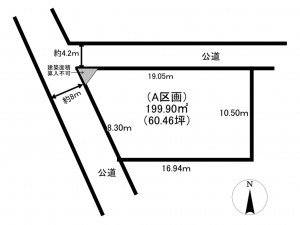 多賀城市新田、土地の間取り画像です