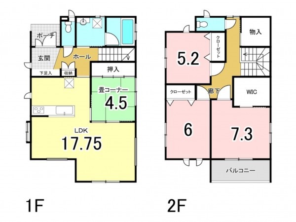 多賀城市町前、中古一戸建ての間取り画像です