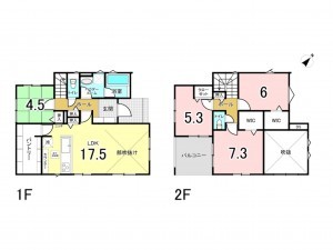 多賀城市町前、中古一戸建ての間取り画像です