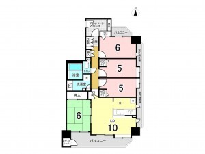 仙台市宮城野区萩野町、マンションの間取り画像です