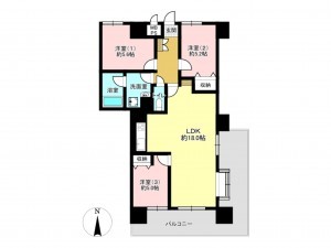 仙台市宮城野区大梶、マンションの間取り画像です