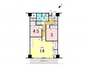 仙台市宮城野区新田、マンションの間取り画像です