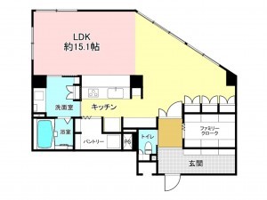 仙台市宮城野区鉄砲町東、マンションの間取り画像です