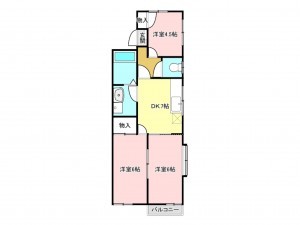 仙台市宮城野区鶴ケ谷、収益物件/アパートの間取り画像です