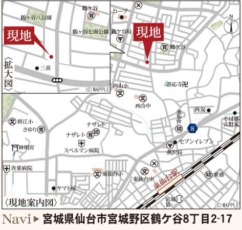 仙台市宮城野区鶴ケ谷、新築一戸建ての画像です