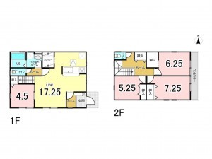 仙台市宮城野区鶴ケ谷、新築一戸建ての間取り画像です