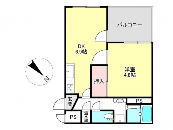 仙台市宮城野区福室、マンションの間取り画像です