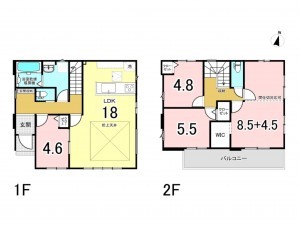 多賀城市下馬、新築一戸建ての間取り画像です
