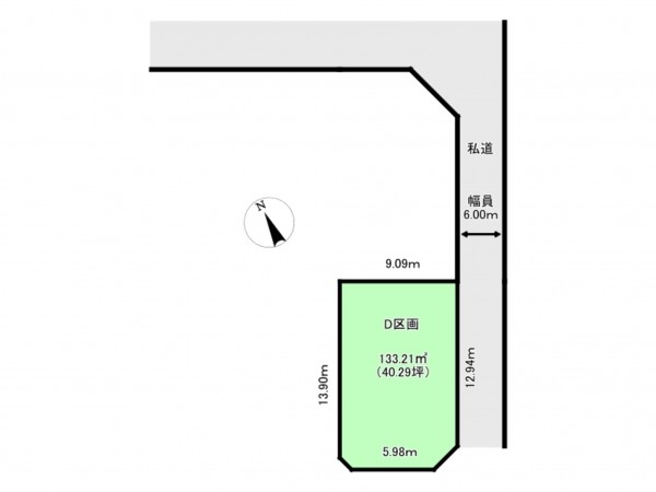 仙台市宮城野区福室、土地の間取り画像です