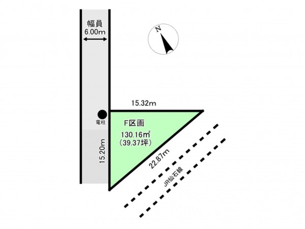 仙台市宮城野区福室、土地の間取り画像です