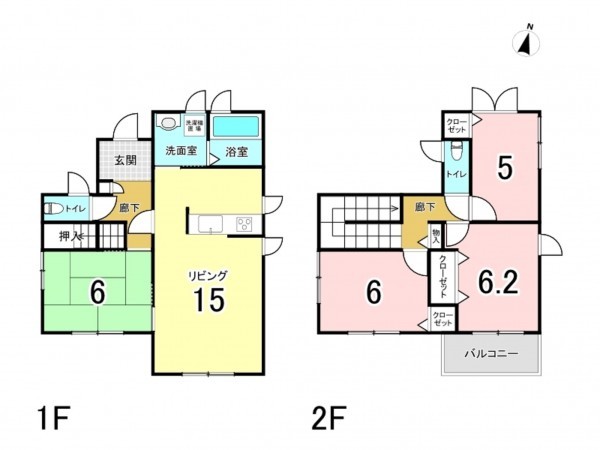 仙台市宮城野区燕沢東、中古一戸建ての間取り画像です