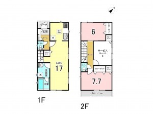 多賀城市桜木、新築一戸建ての間取り画像です