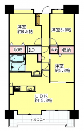 多賀城市下馬、マンションの間取り画像です