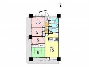 仙台市宮城野区福田町、マンションの間取り画像です
