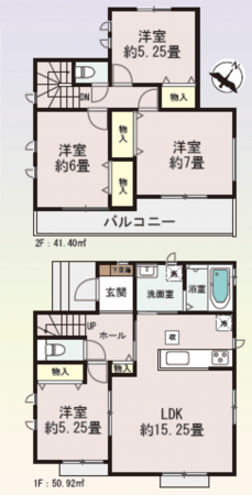 多賀城市桜木、新築一戸建ての間取り画像です