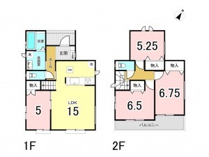 多賀城市桜木、新築一戸建ての間取り画像です
