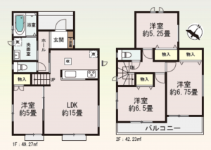 多賀城市桜木、新築一戸建ての間取り画像です
