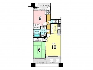 仙台市宮城野区新田東、マンションの間取り画像です