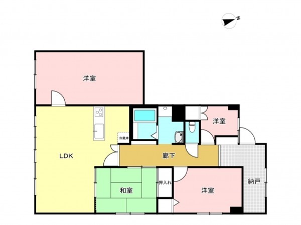 多賀城市町前、マンションの間取り画像です