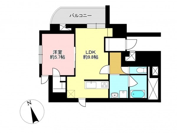 仙台市宮城野区苦竹、マンションの間取り画像です