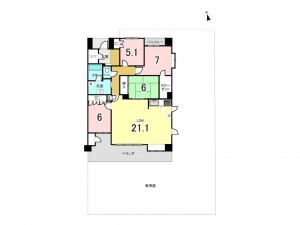 多賀城市中央、マンションの間取り画像です