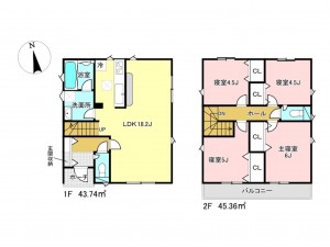 多賀城市新田、新築一戸建ての間取り画像です