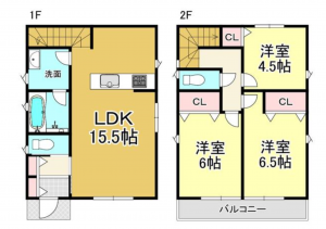 多賀城市大代、新築一戸建ての間取り画像です
