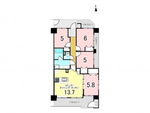 仙台市宮城野区萩野町、マンションの間取り画像です