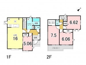 仙台市宮城野区東仙台、新築一戸建ての間取り画像です
