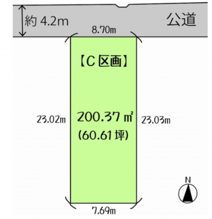 多賀城市新田、土地の間取り画像です