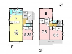 仙台市宮城野区二の森、新築一戸建ての間取り画像です