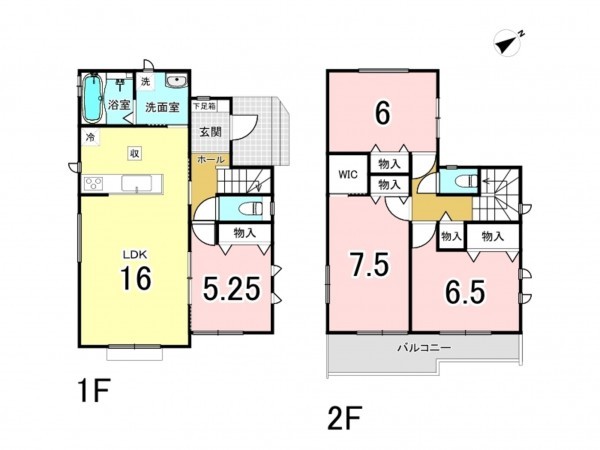 仙台市宮城野区二の森、新築一戸建ての間取り画像です