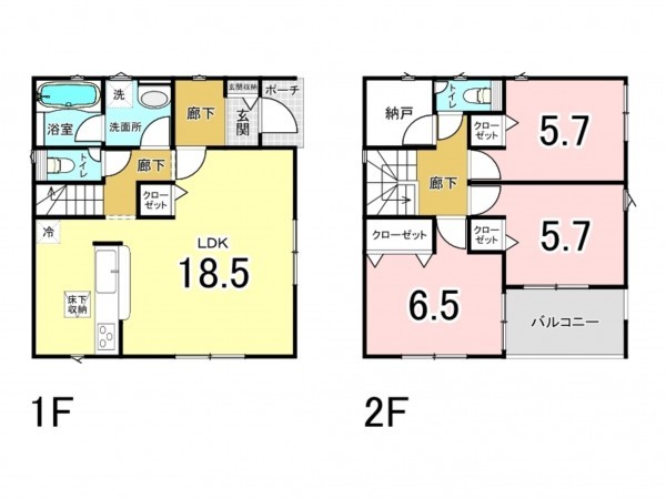 多賀城市下馬、新築一戸建ての間取り画像です