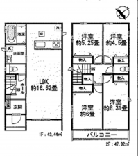仙台市宮城野区五輪、新築一戸建ての間取り画像です