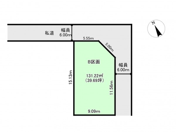 仙台市宮城野区福室、土地の間取り画像です