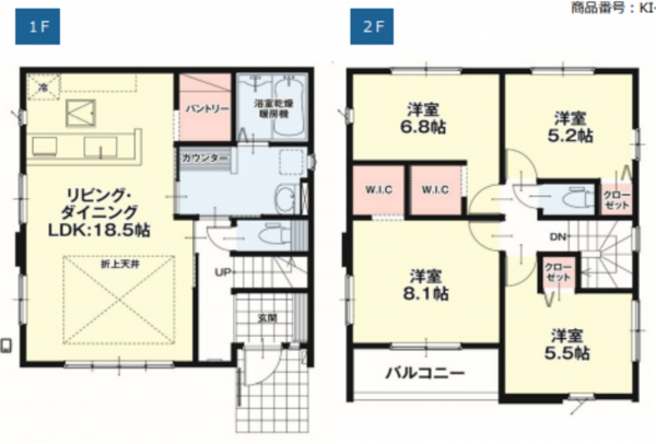 仙台市宮城野区鶴ケ谷、新築一戸建ての間取り画像です