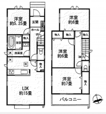 仙台市宮城野区鶴ケ谷、新築一戸建ての間取り画像です