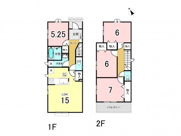 仙台市宮城野区鶴ケ谷、新築一戸建ての間取り画像です