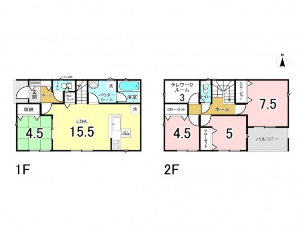 仙台市宮城野区鶴ケ谷東、新築一戸建ての間取り画像です
