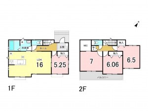 多賀城市桜木、新築一戸建ての間取り画像です