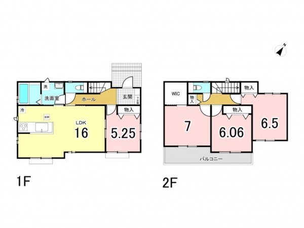 多賀城市桜木、新築一戸建ての間取り画像です