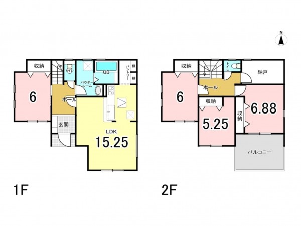 仙台市宮城野区岩切分台、新築一戸建ての間取り画像です