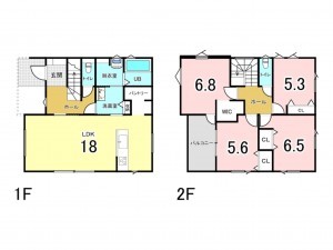 仙台市宮城野区岡田、新築一戸建ての間取り画像です