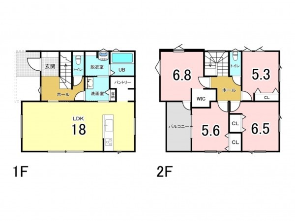仙台市宮城野区岡田、新築一戸建ての間取り画像です