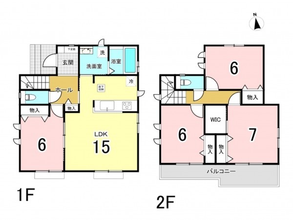 仙台市宮城野区岩切、新築一戸建ての間取り画像です