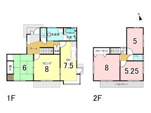 仙台市宮城野区蒲生、中古一戸建ての間取り画像です